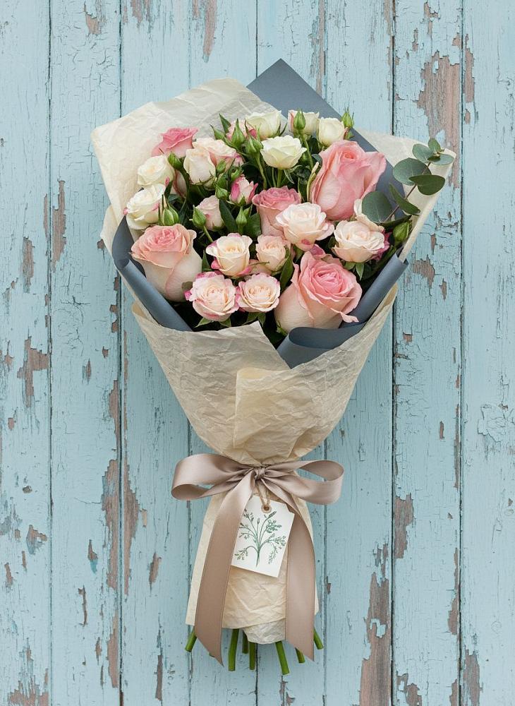 Букет нежный и розовый в Нижнем Новгороде Букет цветов из: Розы в Нижнем Новгороде