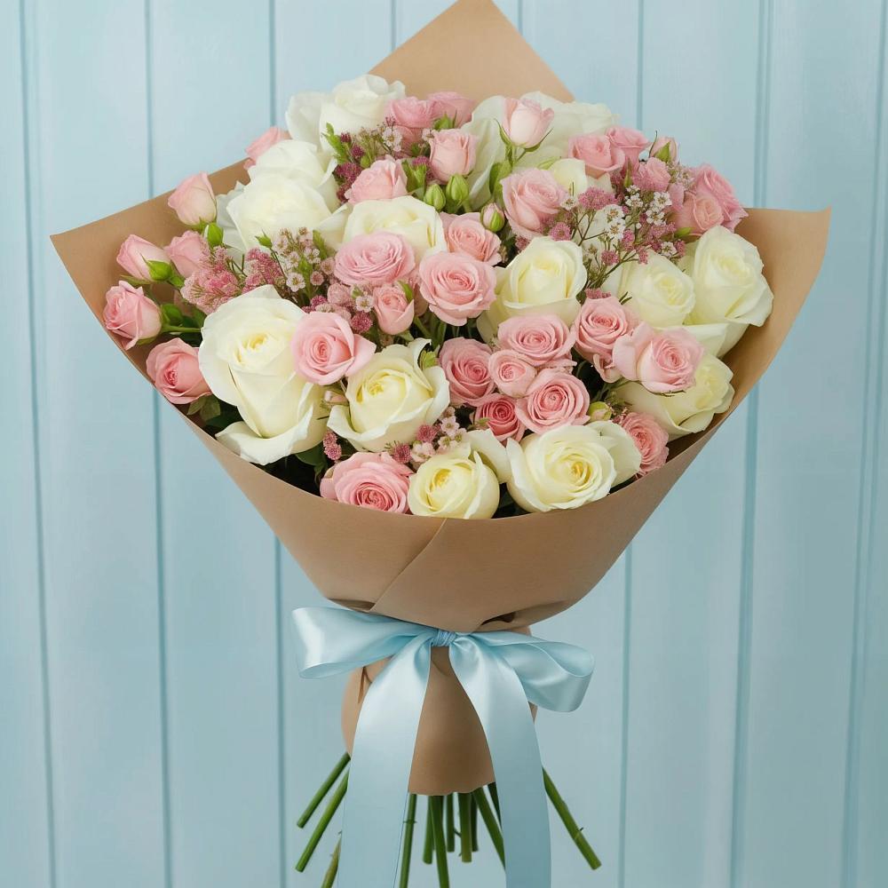 Букет романтичный подарок в Нижнем Новгороде Букет цветов из: Розы в Нижнем Новгороде