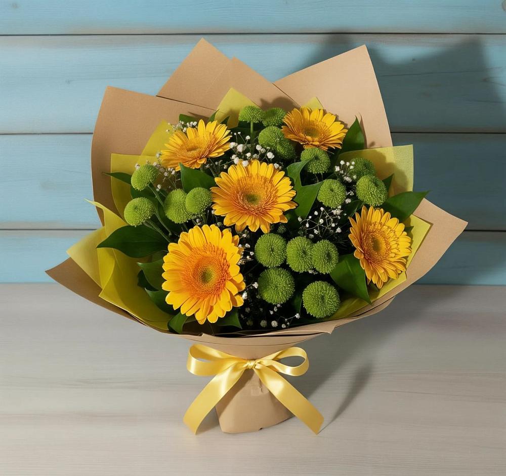 Букет цветов из: Герберы и Хризантемы в Нижнем Новгороде