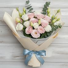 Букет шампанское в Нижнем Новгороде Букет цветов из:  Лизиантусы в Нижнем Новгороде