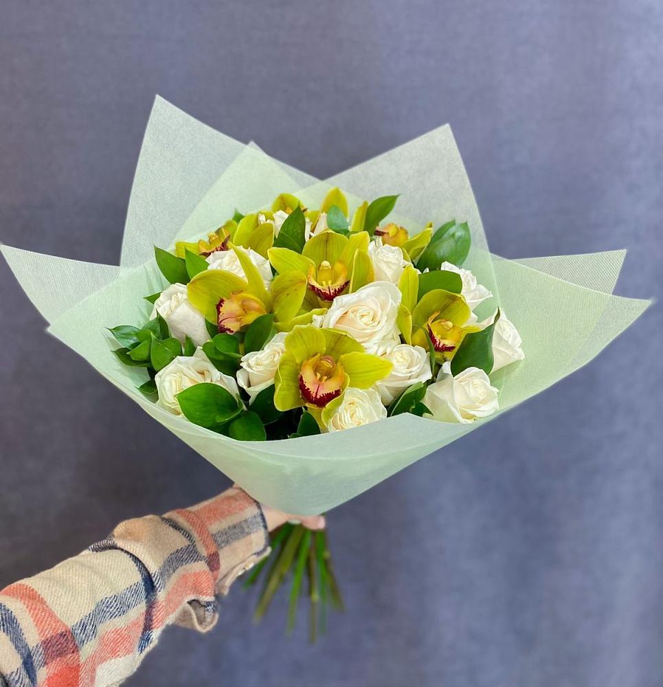 Букет лимончелло в Нижнем Новгороде Букет цветов из: Орхидеи и Розы в Нижнем Новгороде