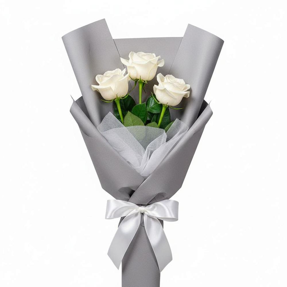 Букет 3 белые розы в Нижнем Новгороде
