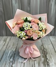 Букет цветов из:  Гвоздики, Розы и Хризантемы в Нижнем Новгороде