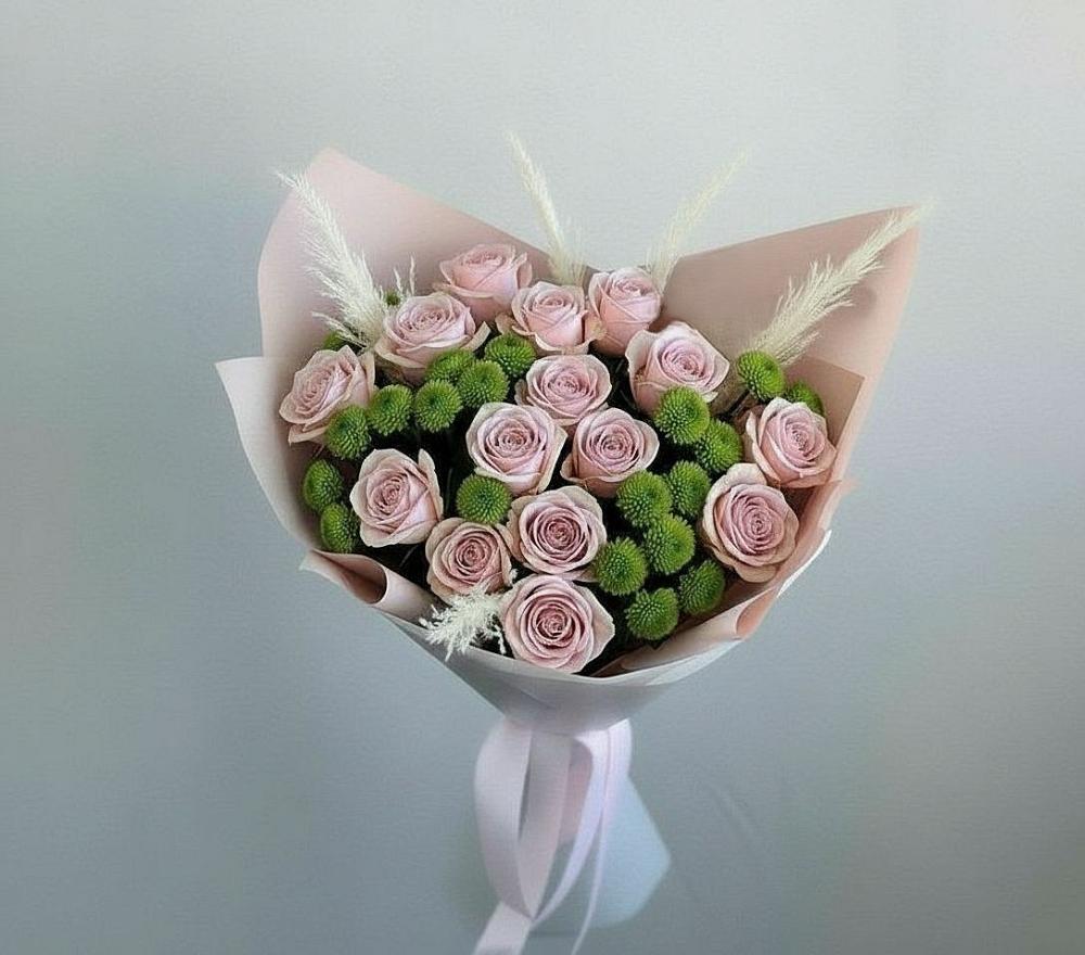 Букет доброе утро в Нижнем Новгороде Букет цветов из: Розы и Хризантемы в Нижнем Новгороде