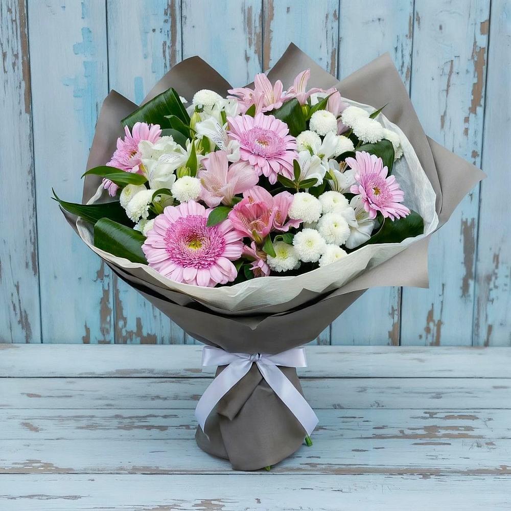 Букет цветов из: Герберы, Альстромерии и Хризантемы в Нижнем Новгороде