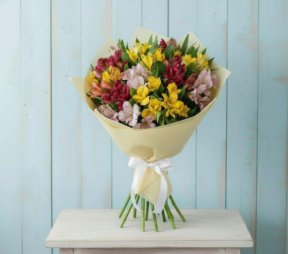 Букет Летние краски в Нижнем Новгороде Букет цветов из: Альстромерии в Нижнем Новгороде